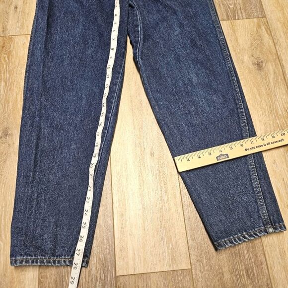 Vintage Bartack Tapered Straight Leg Relaxed Denim Blue Jeans Women's 30 Classic - Picture 2 of 10
